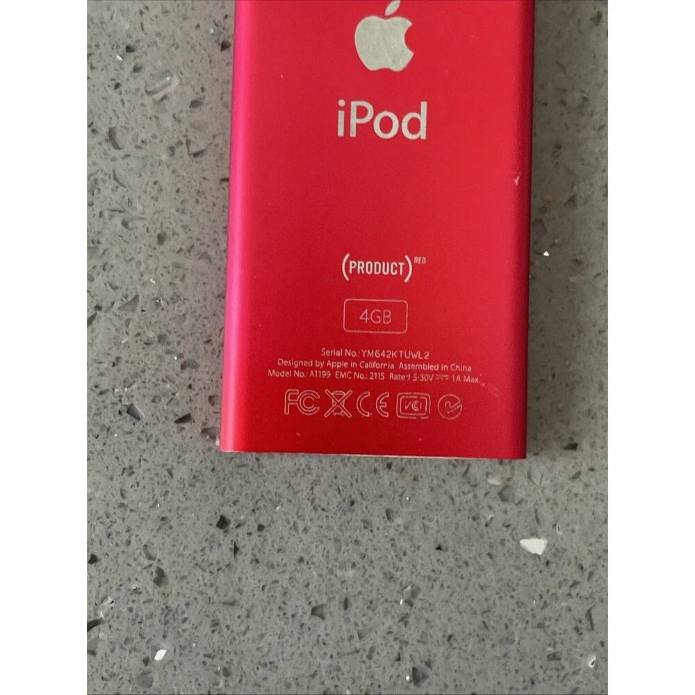 Apple A1199 4GB iPod Nano 2nd Gen Limited Ed. Product RED MA725LL READ! Screen